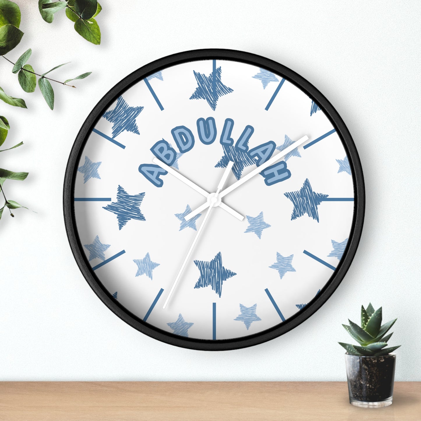 Custom Islamic Wall Clock for Kids - Personalized Name - Muslim Home Decor