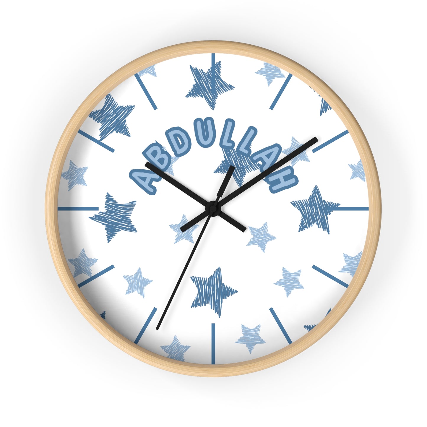 Custom Islamic Wall Clock for Kids - Personalized Name - Muslim Home Decor