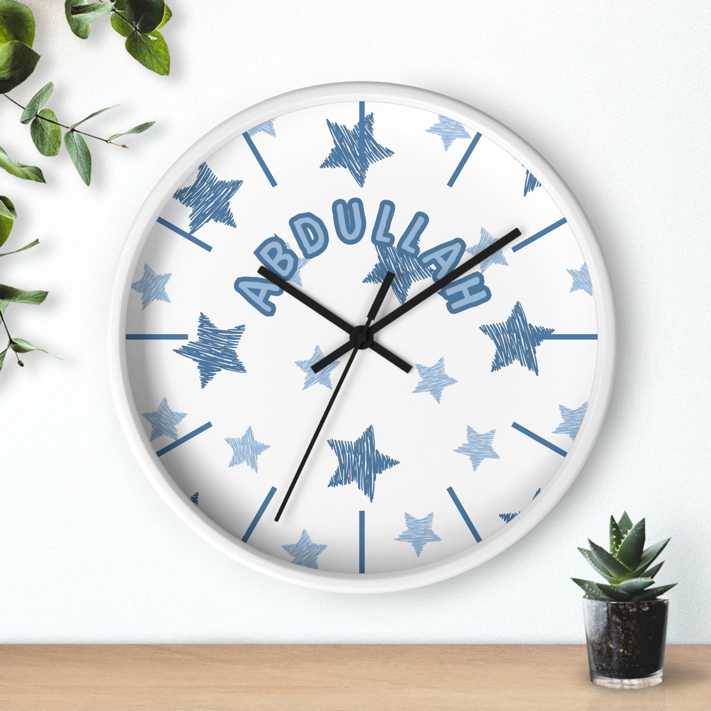 Custom Islamic Wall Clock for Kids - Personalized Name - Muslim Home Decor