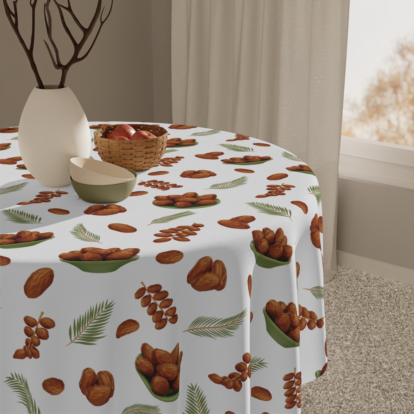 Ramadan Date-Themed Tablecloth - Islamic Cozy Design - Festive Iftar & Suhur Decor