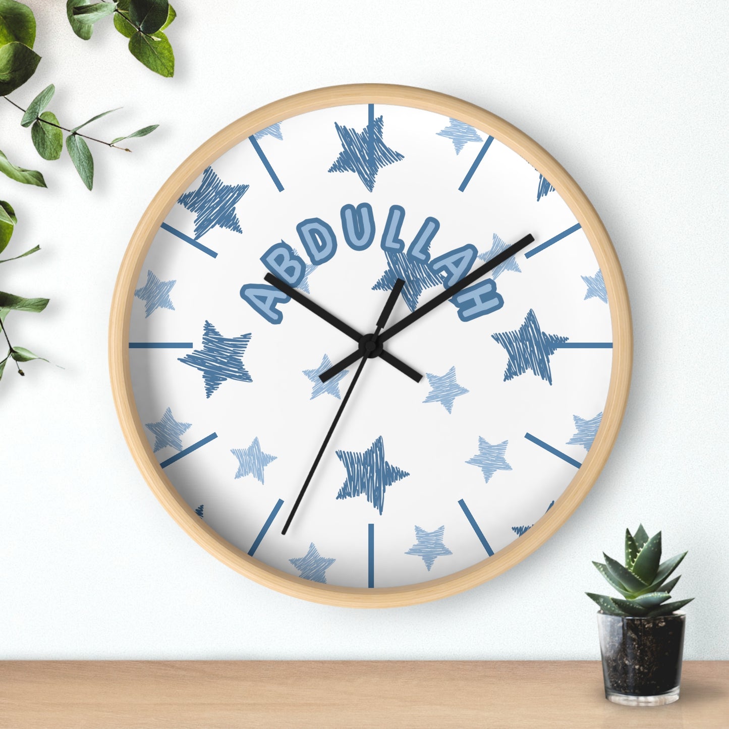 Custom Islamic Wall Clock for Kids - Personalized Name - Muslim Home Decor