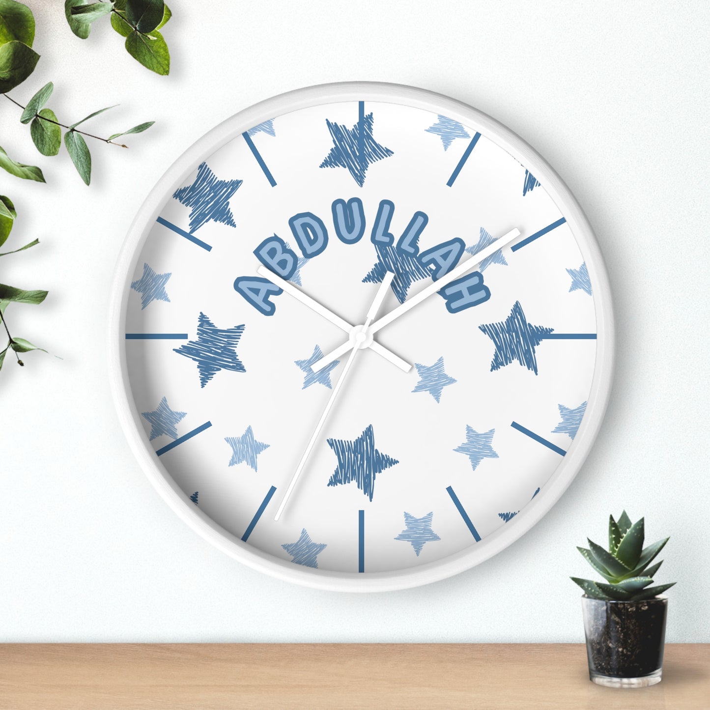 Custom Islamic Wall Clock for Kids - Personalized Name - Muslim Home Decor