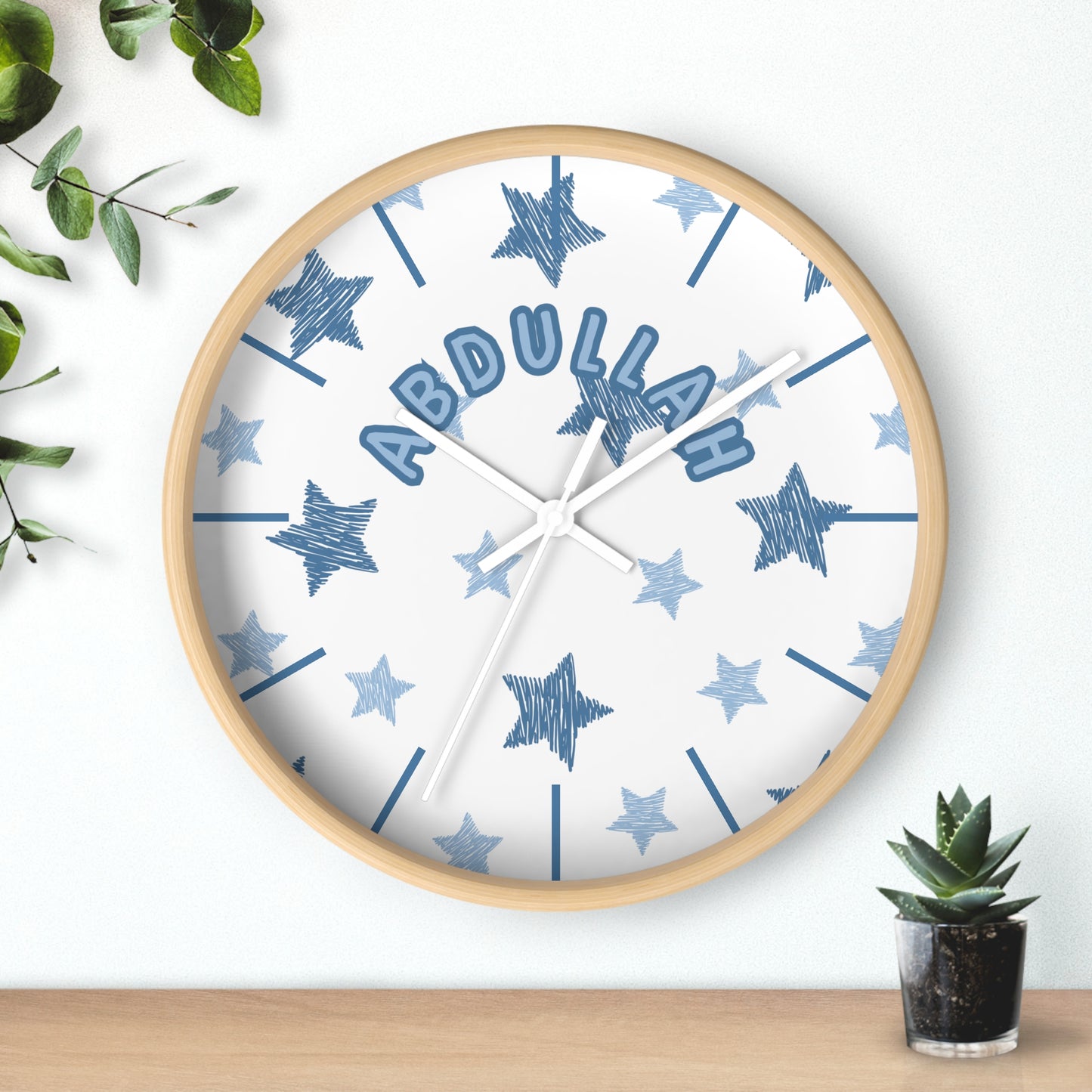 Custom Islamic Wall Clock for Kids - Personalized Name - Muslim Home Decor