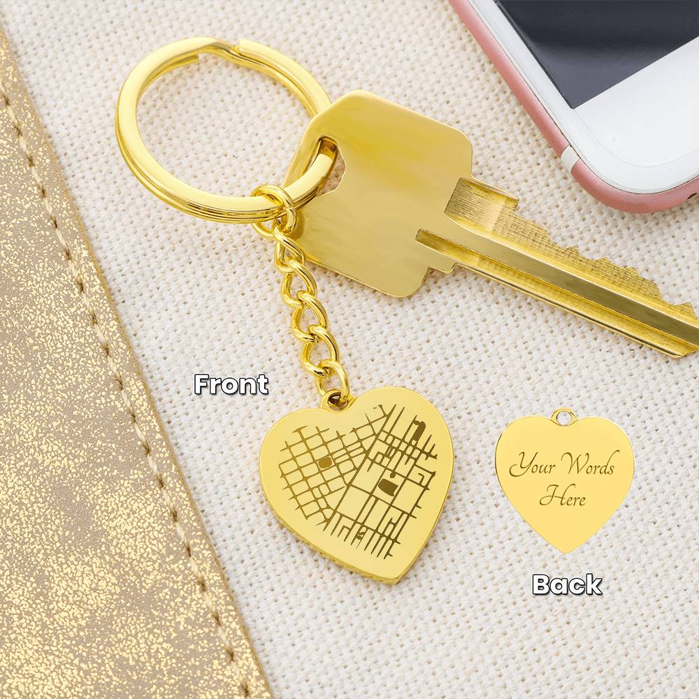 Personalized Map Keychain – Mark Your Special Day – First Meeting, Nikah, or Waleemah