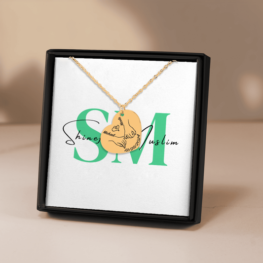 Personalized "Our First Eid Together" Necklace – Custom Name & Date Gift for Eid
