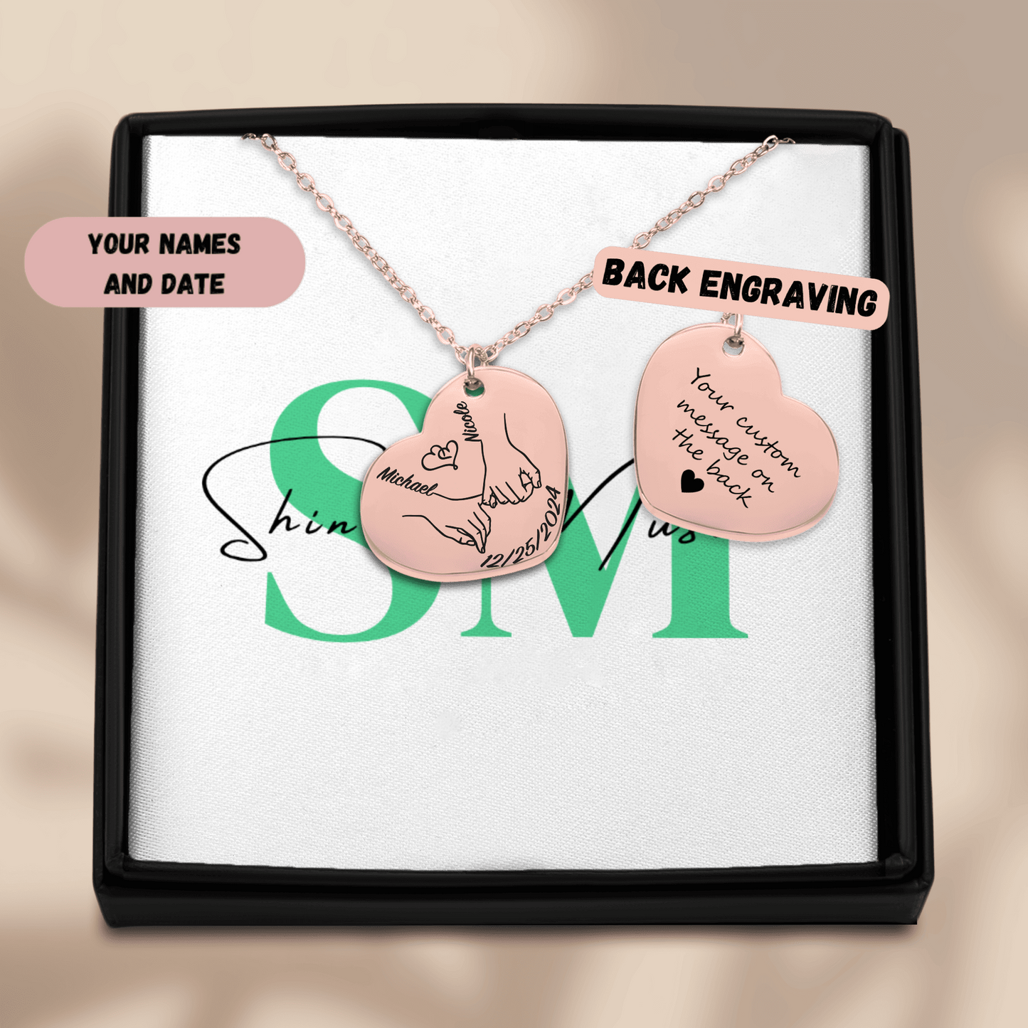 Personalized "Our First Eid Together" Necklace – Custom Name & Date Gift for Eid