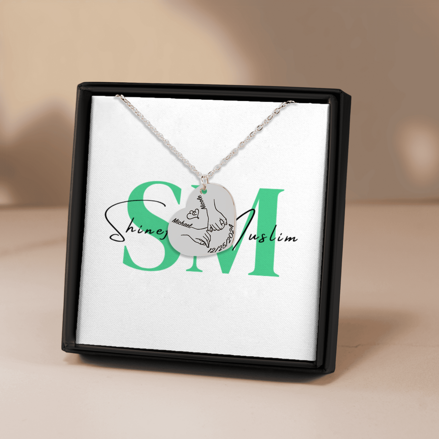 Personalized "Our First Eid Together" Necklace – Custom Name & Date Gift for Eid