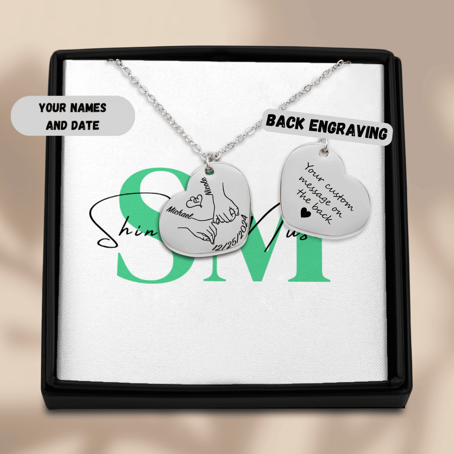 Personalized "Our First Eid Together" Necklace – Custom Name & Date Gift for Eid