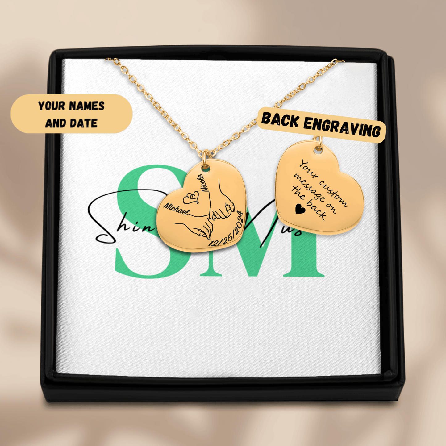 Personalized "Our First Eid Together" Necklace – Custom Name & Date Gift for Eid