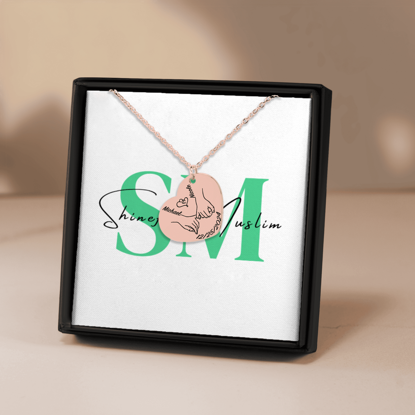 Personalized "Our First Eid Together" Necklace – Custom Name & Date Gift for Eid