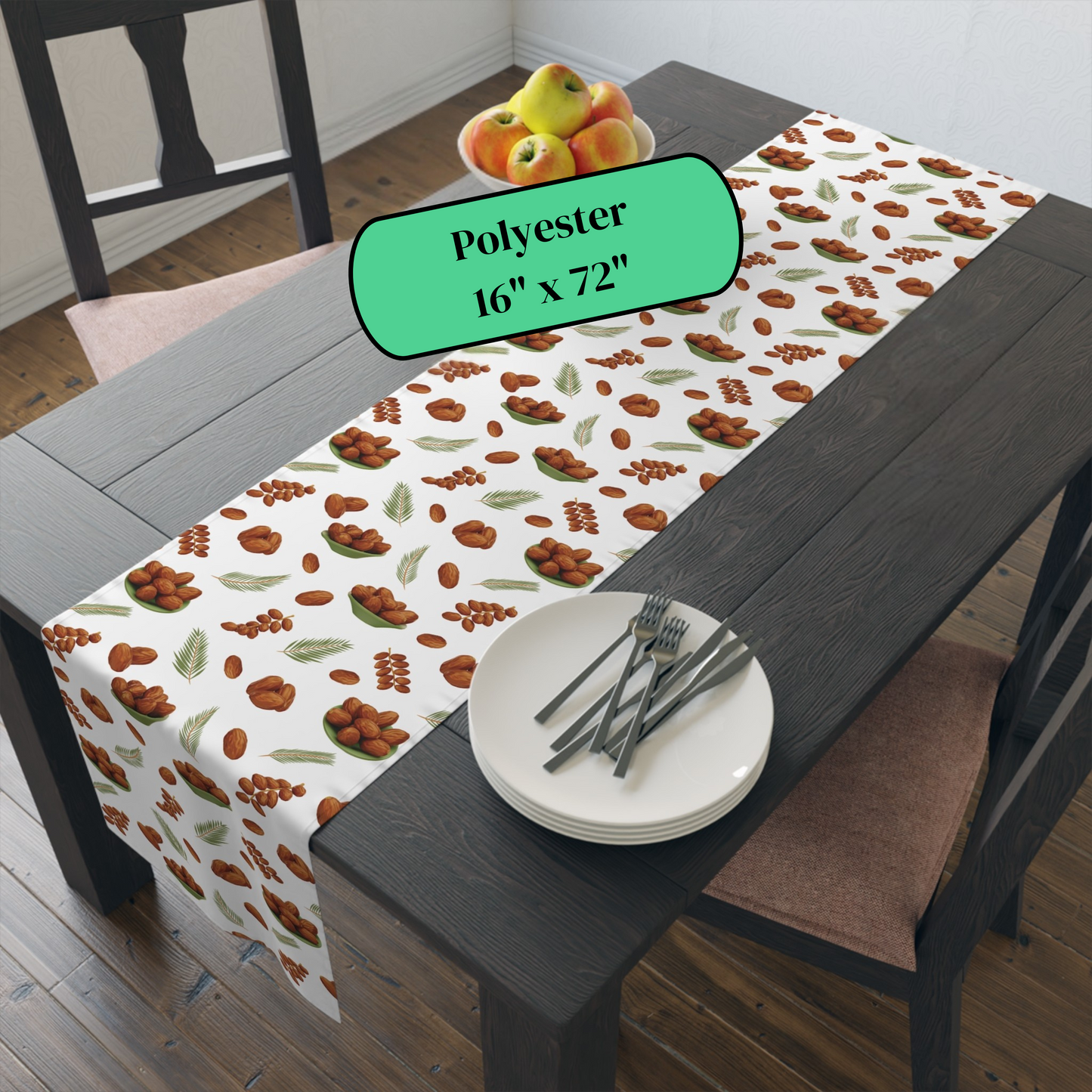 Ramadan Date-Themed Table Runner - Islamic Cozy Design - Festive Iftar & Suhur Decor