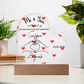 Personalized Acrylic Heart Plaque - Custom Names & Date - Romantic LED Gift for Couples
