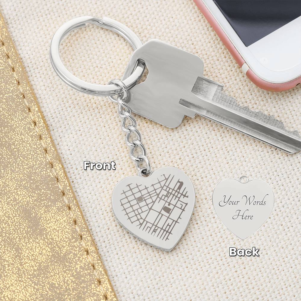 Personalized Map Keychain – Mark Your Special Day – First Meeting, Nikah, or Waleemah